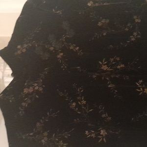 Black dress with gold flowers